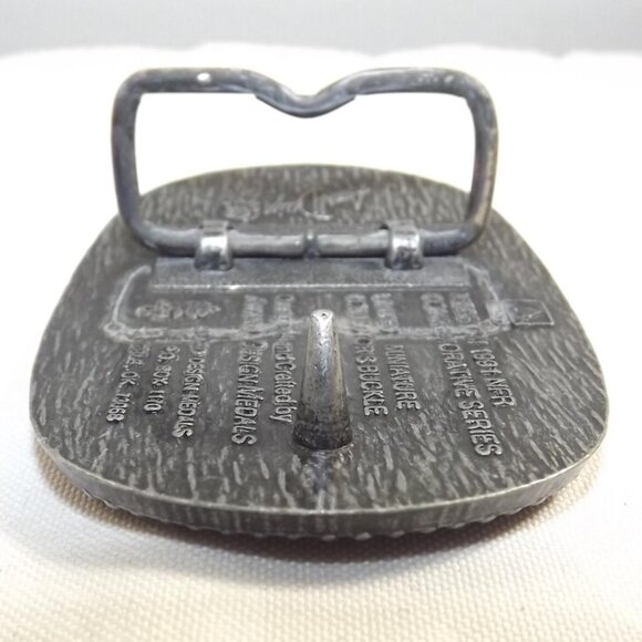 1991 Hesston National Finals Rodeo Miniature Commemorative Series Belt Buckle - Picture 3 of 9